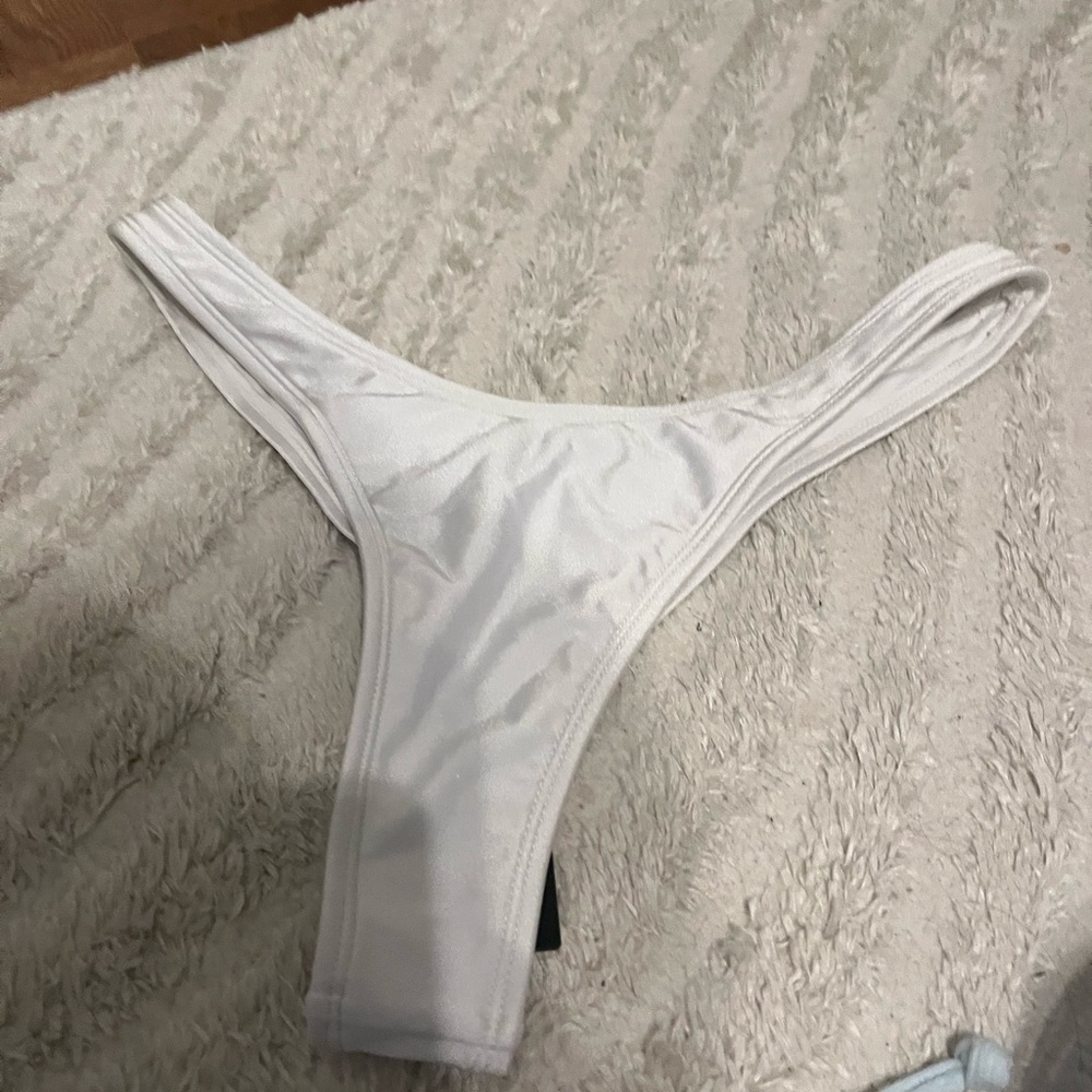 White bikini thong